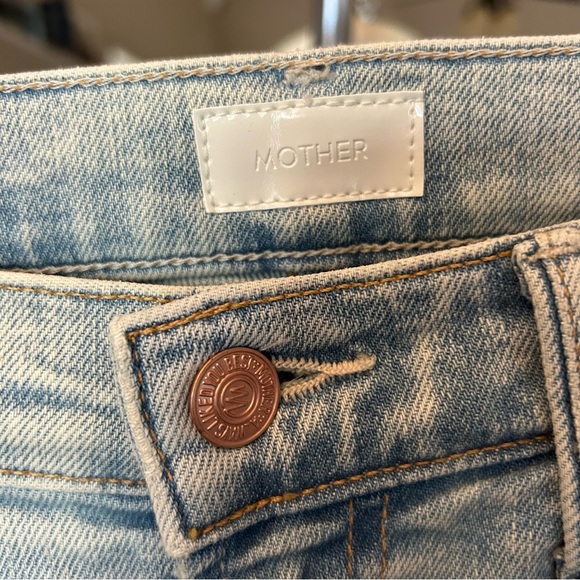 MOTHER The Stunner Zip Ankle Step Fray Jeans | Size 27 | Distressed Blue Denim - Picture 10 of 14